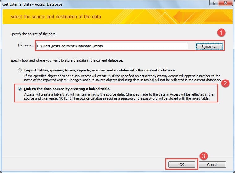 Select The Source And Destination Of The Data