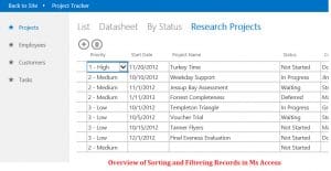 Sorting And Filtering Records In Ms Access