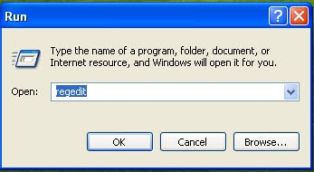 Type 'Regedit' In Command Box