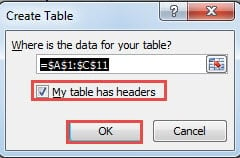 Create Table