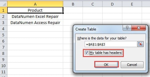 Create Table