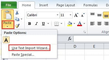 Text Import Wizard