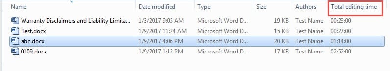 Adding "Total editing time" Column