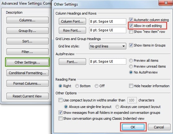 Allow in-cell editing