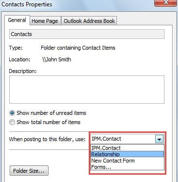 Apply the New Form to Contact Folder