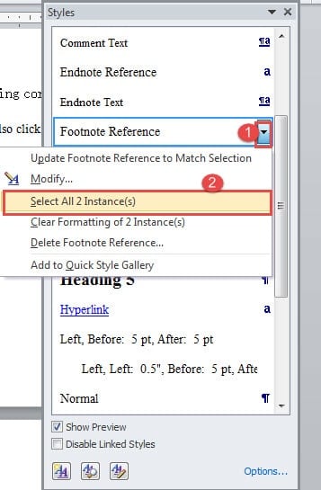 ba convert footnote to endnote word 2010