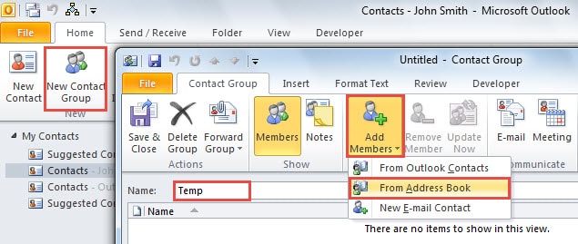 Create a New Contact Group