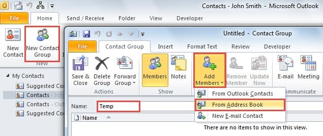 Create a New Contact Group