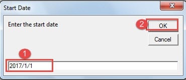 Enter Start Date->Click "OK"