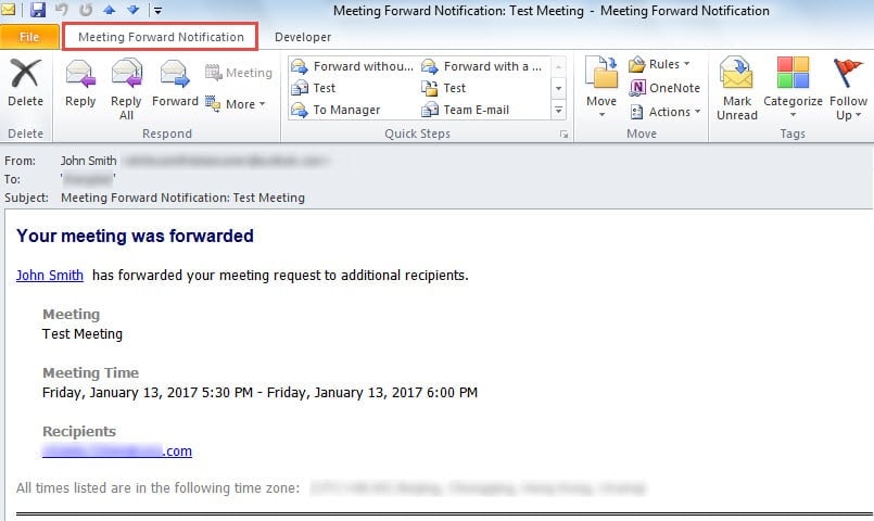 Meeting Forward Notification
