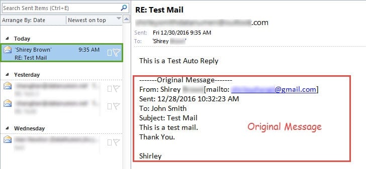Auto Reply with the Original Email and a Predefined Text