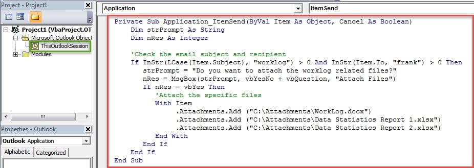 VBA Codes - Auto Attach Specific Files When Sending Specific Emails
