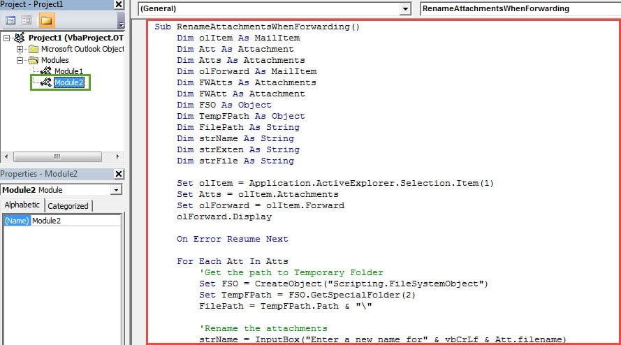 VBA Codes - Rename the attachments when forwarding an Email