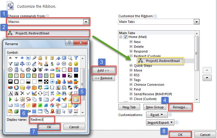 Add the New VBA Project to the New Group