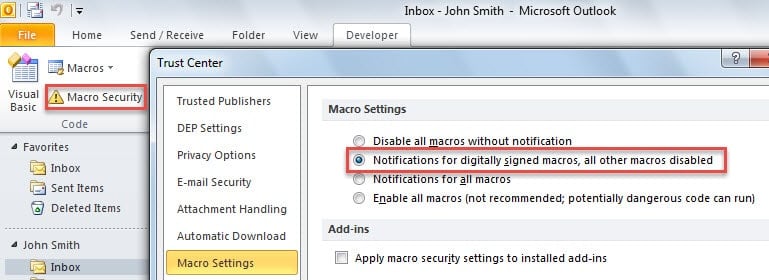 Change Your Macro Security Settings