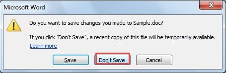 why will my word document not save