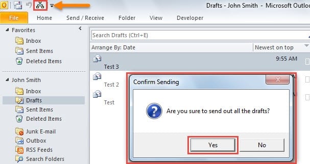 Confirm Sending All Drafts