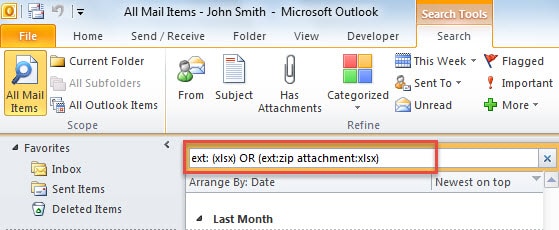 Find Email Attachments with Specific File Types inside Zip Files