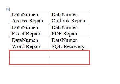 Insert Table with "Insert Table" Option