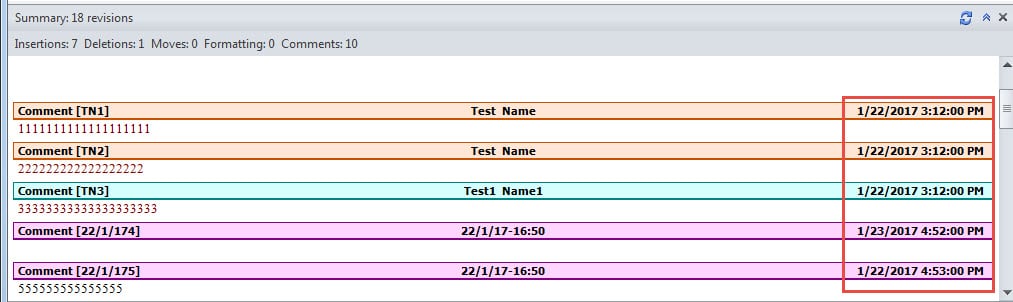 Reviewing Pane