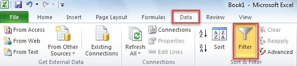 Use Filter in Excel