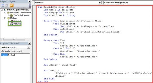 How to Auto Add Greetings to Reply Messages with Outlook VBA