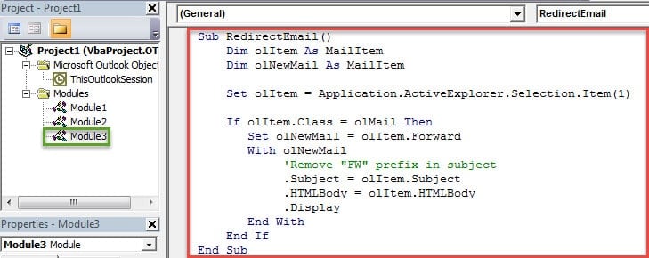 VBA Codes - Redirect an Email
