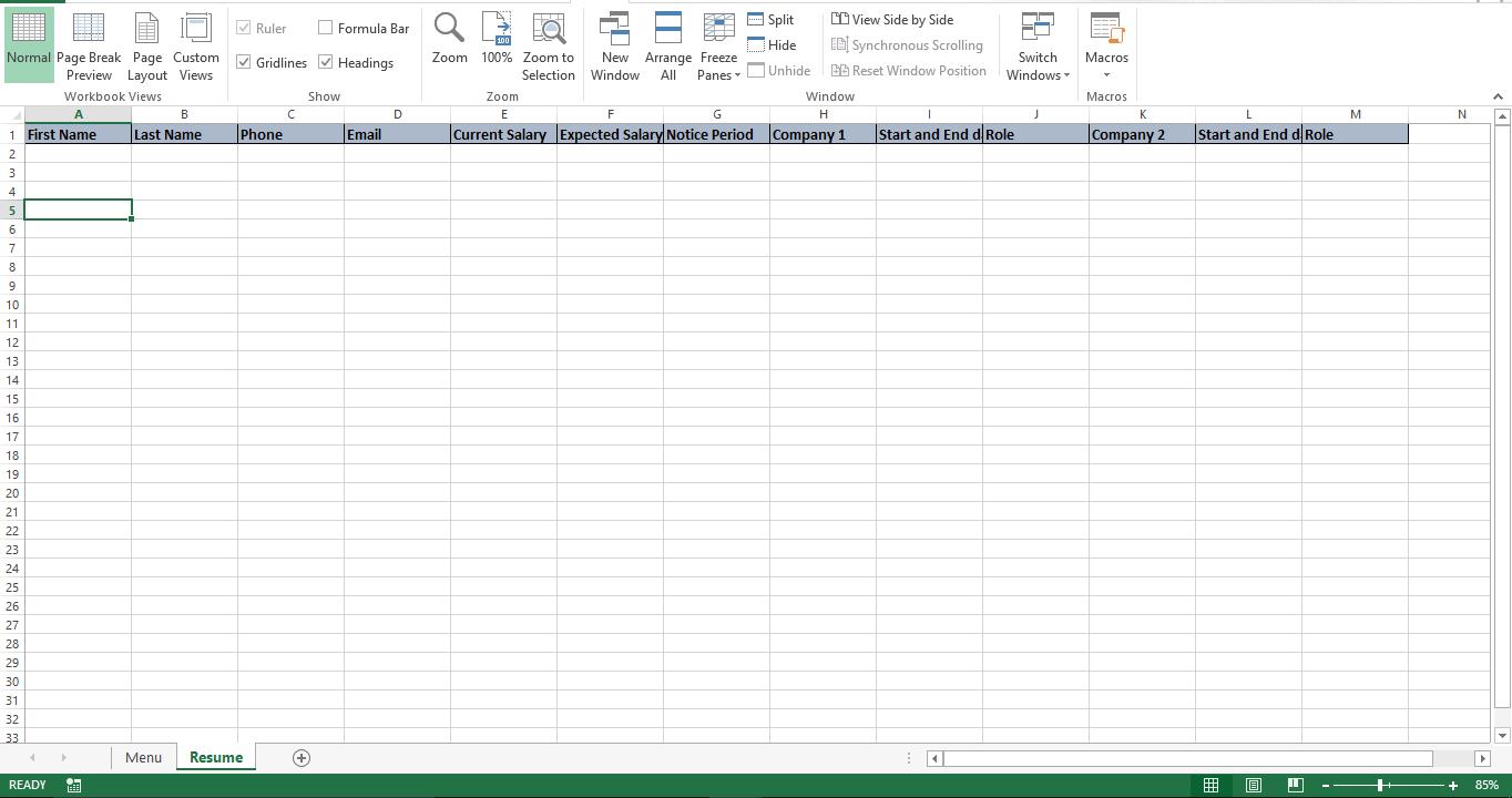how to create your own resume reader with excel vba