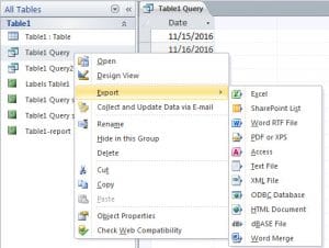 Export A Query In Access
