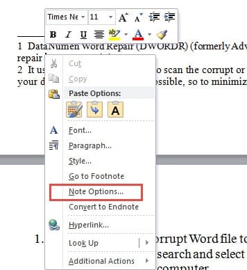 how to create endnotes