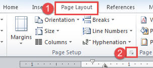 Click "Page Layout"->Click the Extend Button