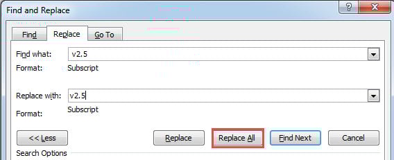 Click "Replace All"