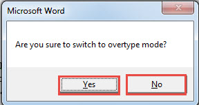Click either "Yes" or "No"