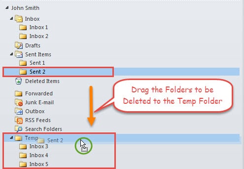 Drag the Folders to be Deleted to the Temp Folder