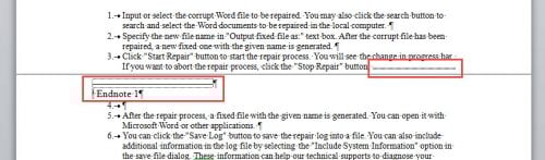 how to open the footnote endnote dialogue box