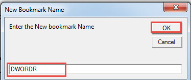 Enter new bookmark name->Click "OK"