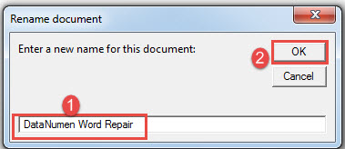 Enter new name->Click "OK"
