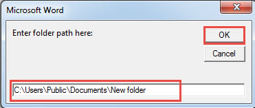 Input Folder path->Click "OK"