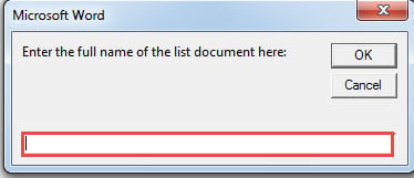 Input the path of the list document