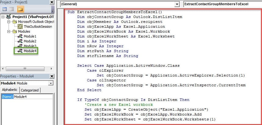 VBA Codes - Export All Members of an Outlook Contact Group to Excel