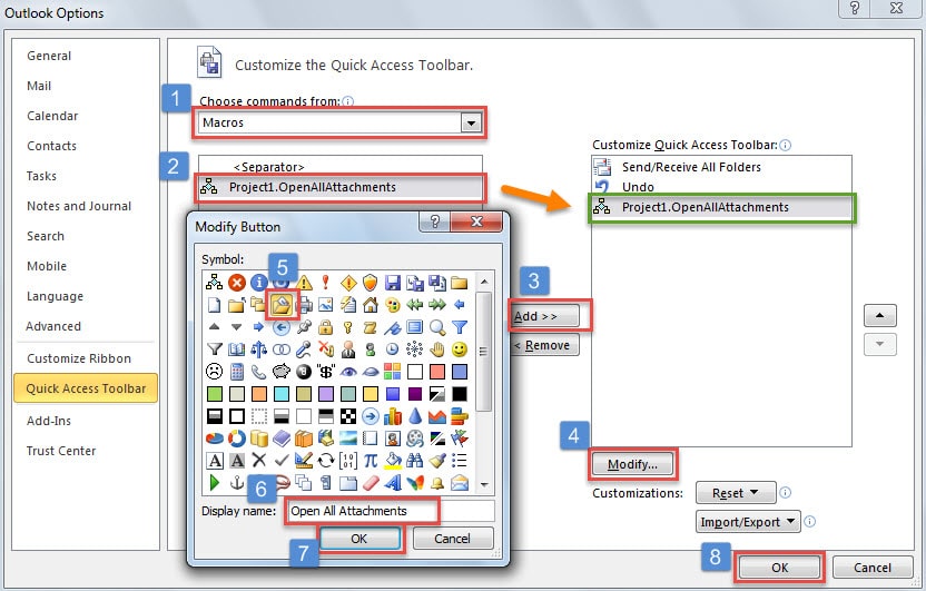 add the macro to the Quick Access Toolbar