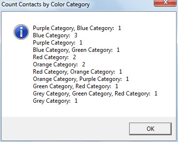 Count Outlook Contacts in Each Color Category