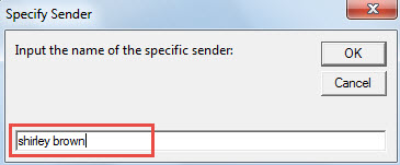 Input the name of specific sender