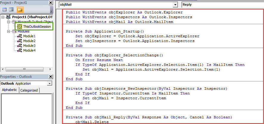 VBA Codes - Auto Delete the Original Email After Replying It