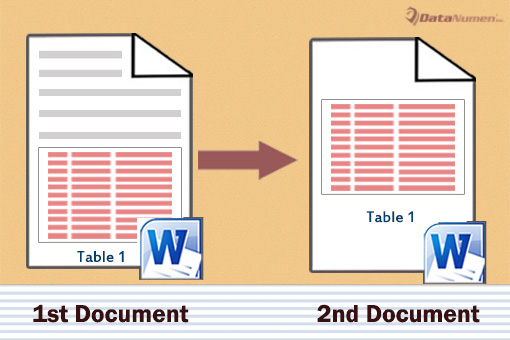 Extract Tables from One Word Document to Another