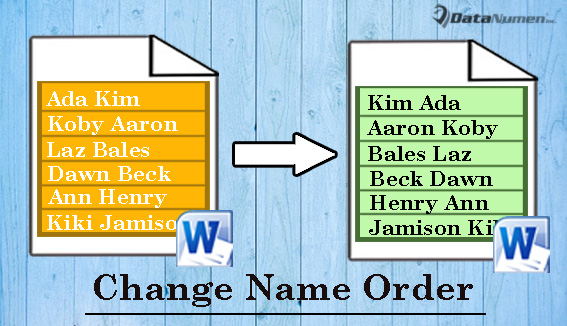 Batch Change the Order of First and Last Name in a List