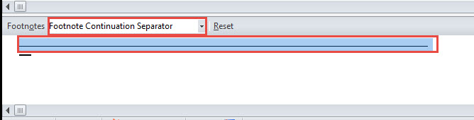 Choose "Footnote Continuation Separator"->Select It