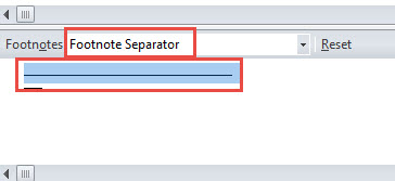 Choose "Footnote Separator"->Select It