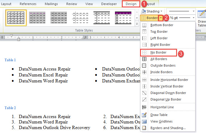 4 Ways To Create A Multi column Bulleted Or Numbered List In Your Word
