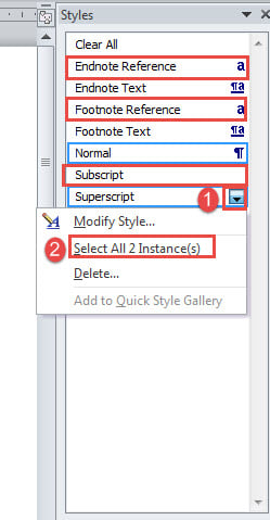 Click the button->Click "Select All XX Instance(s)"